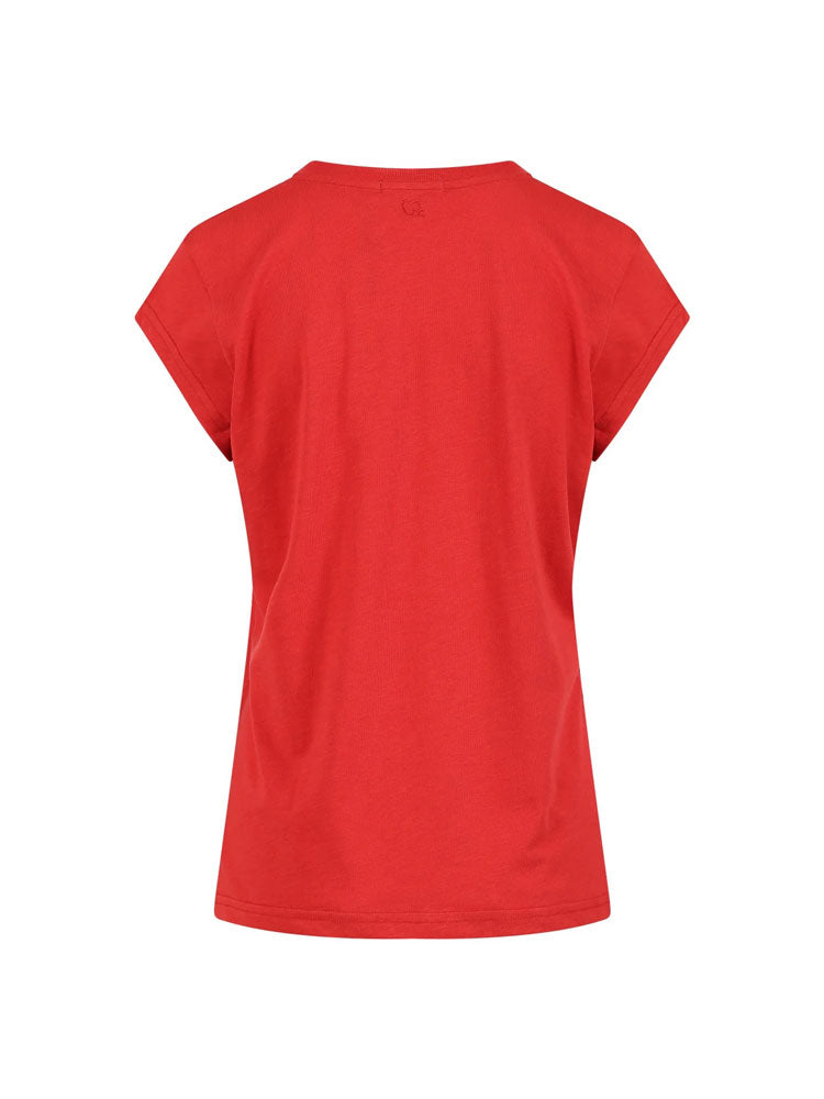 CC Heart V-Neck T-Shirt Berry Red