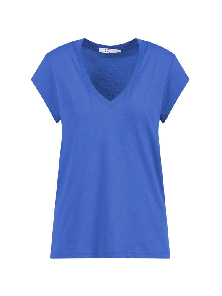 CC Heart V-Neck T-Shirt Bright Blue