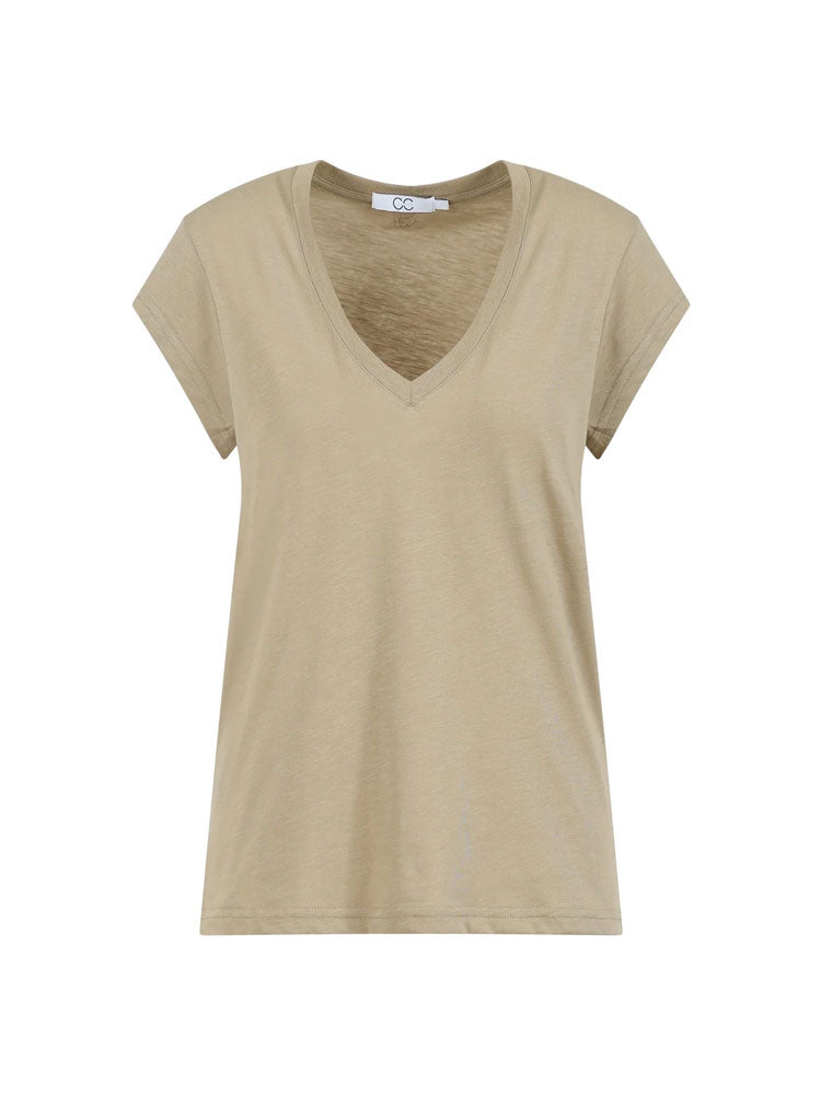 CC Heart V-Neck T-Shirt Sand Olive