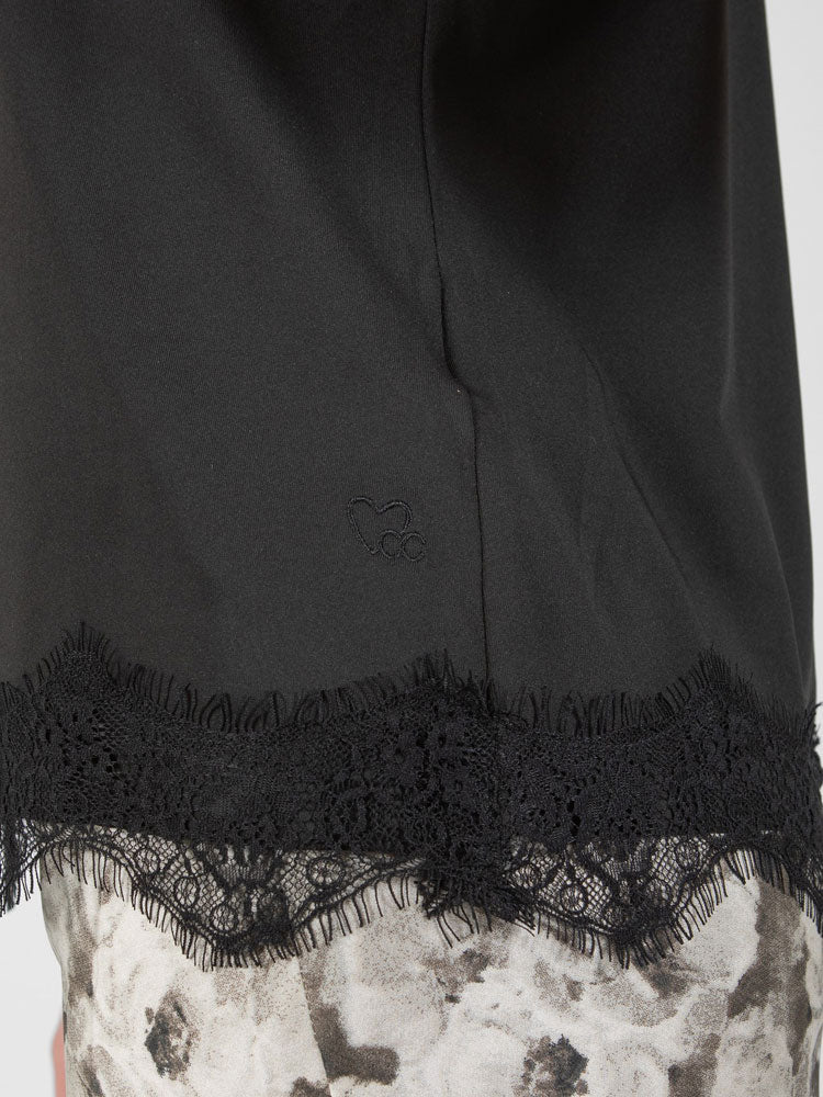 CC Heart Rosie Lace Top Black