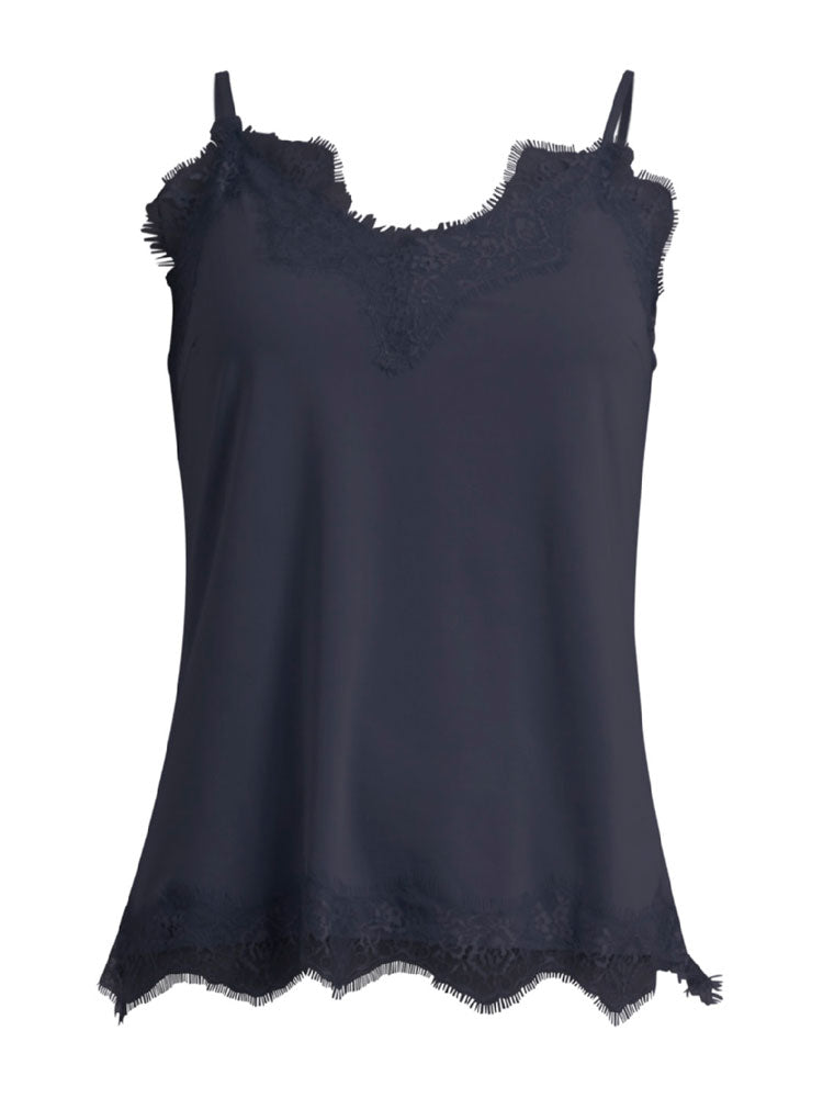 CC Heart Rosie Lace Top Night Sky Blue