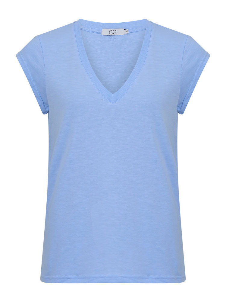 CC Heart Basic V-Neck T-Shirt Powder Blue