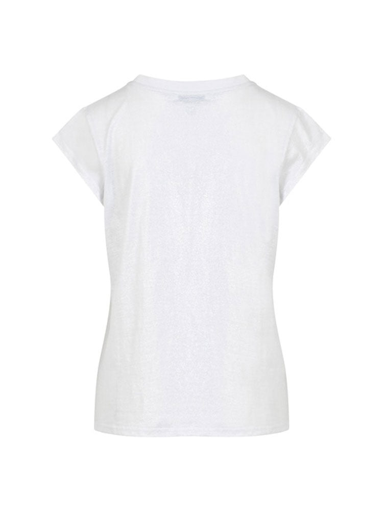 CC Heart Metallic T-Shirt White &amp; Silver