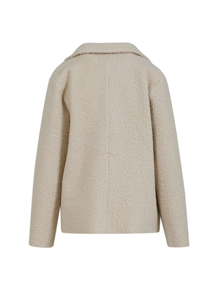 CC Heart Sienna Loose Boucle Jacket Off White