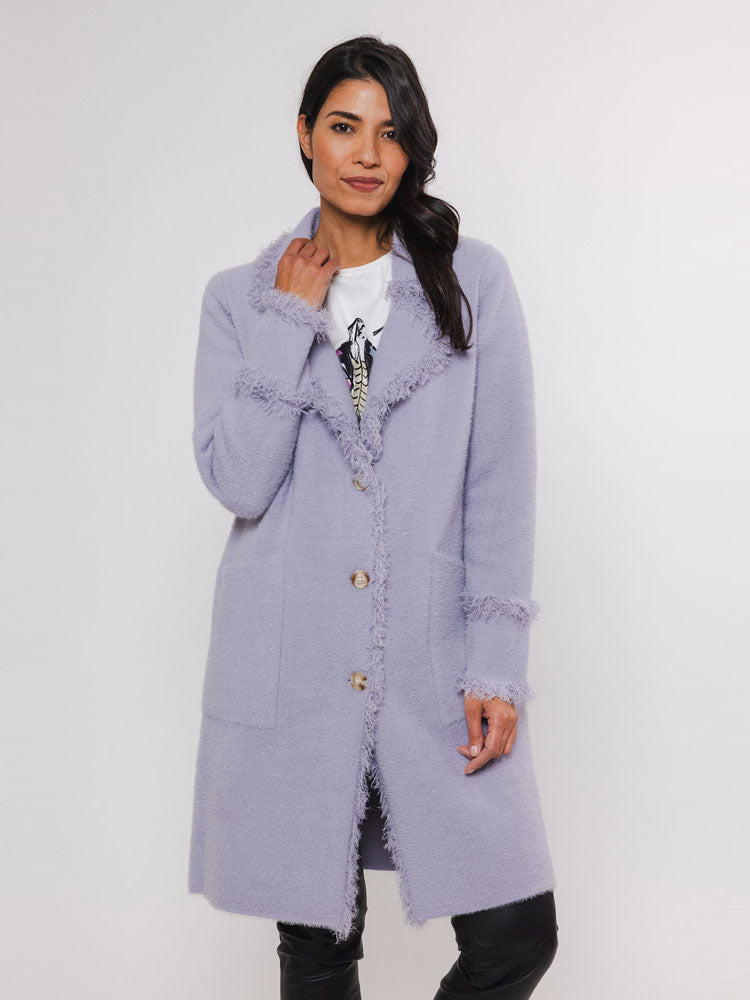 Rino &amp; Pelle Catena Cardigan with Fringes Lilac Fog