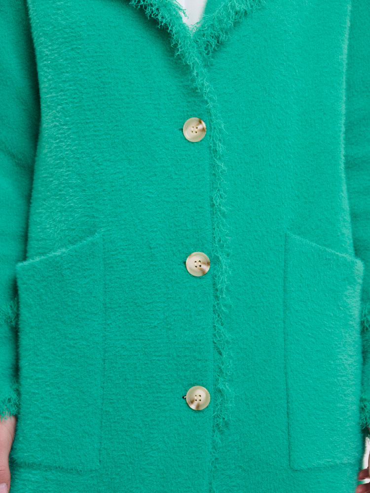 Rino &amp; Pelle Catena Cardigan with Fringes Clover Green