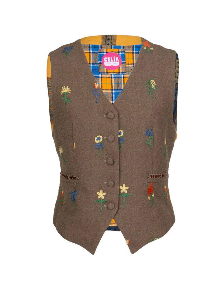 Celia B Chestnut Vest Brown