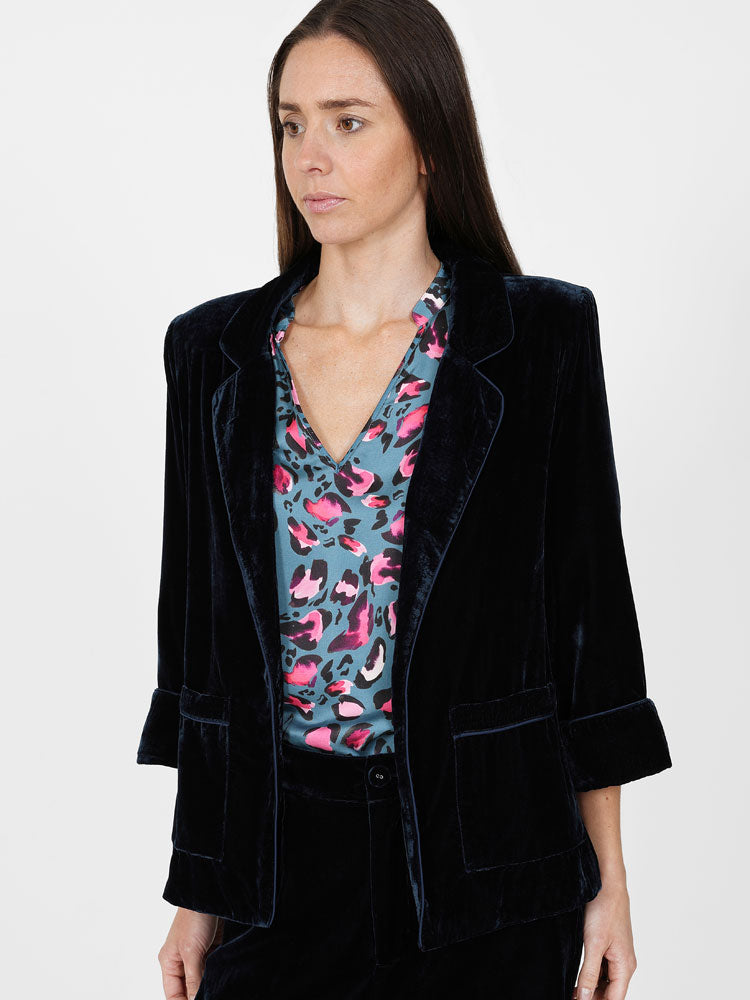 Sirens Dublin Blazer Navy Velvet