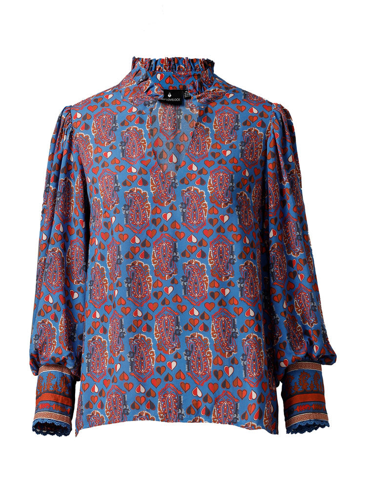 Emily Lovelock Hailey Blouse Directoire Blue