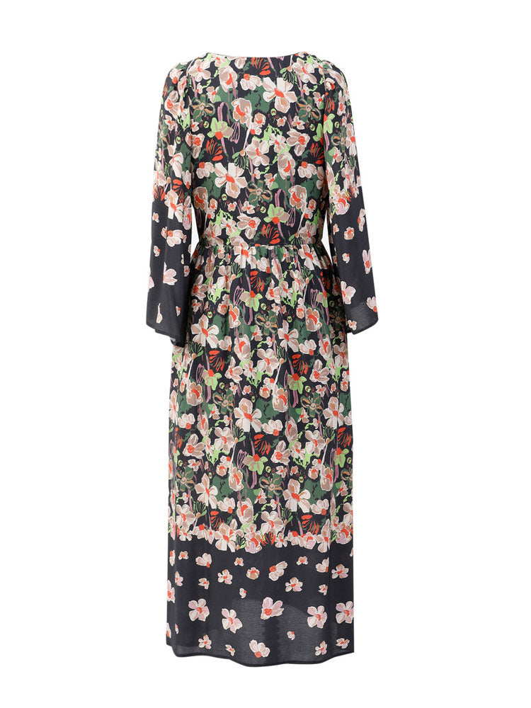 Emily Lovelock Kris Print Dress Black