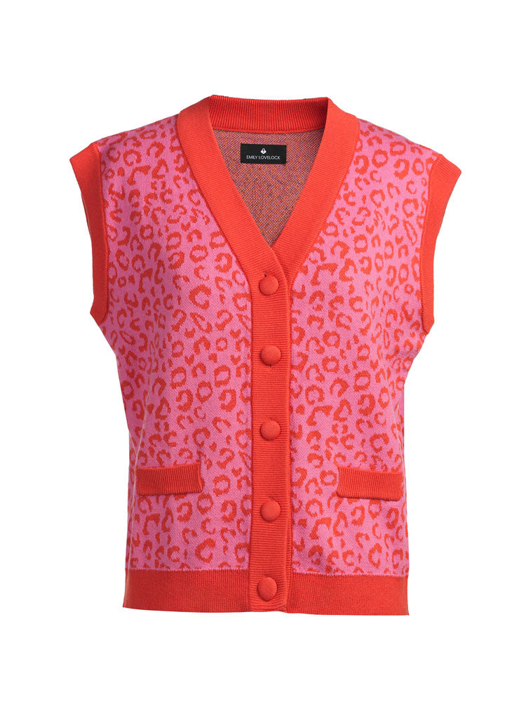 Emily Lovelock Nina Jacquard Pink Waistcoat