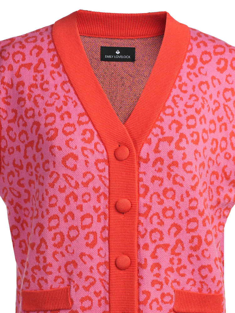 Emily Lovelock Nina Jacquard Pink Waistcoat