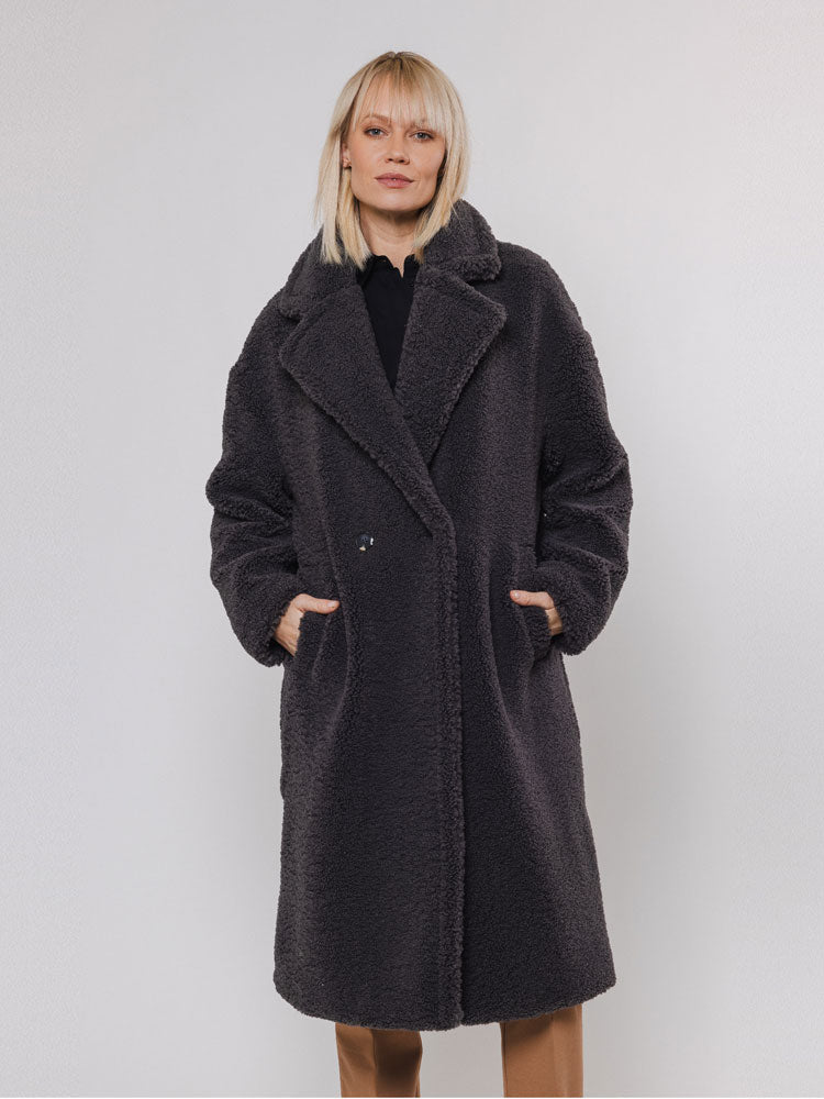 Rino &amp; Pelle Elicia Teddy Coat Graphite