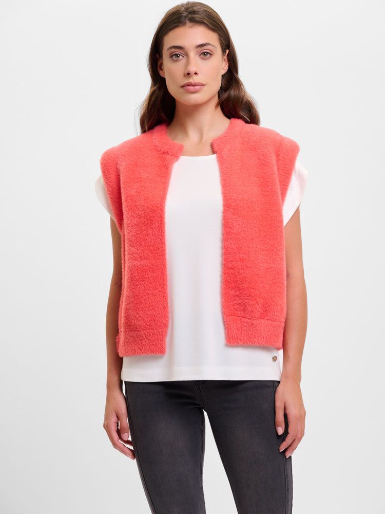 Rino &amp; Pelle Elona Short Waistcoat Hot Coral