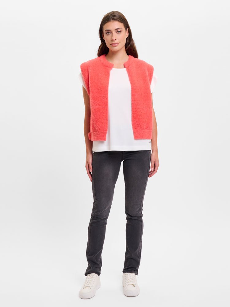 Rino &amp; Pelle Elona Short Waistcoat Hot Coral