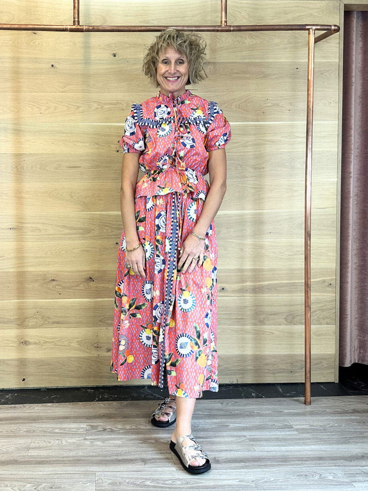 Emily Lovelock Bernie Skirt Red Print