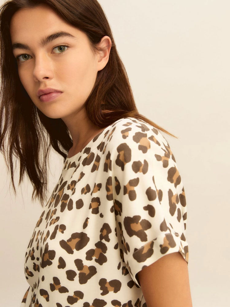Emme Marella Emmrane Top White Leopard Spot