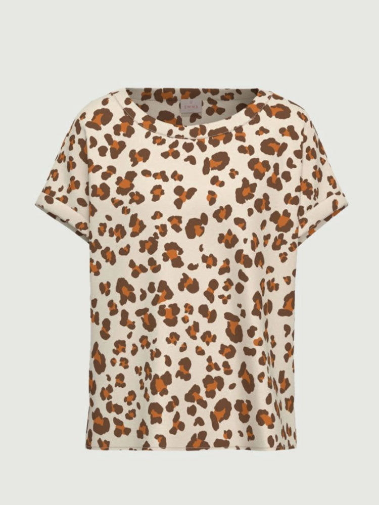 Emme Marella Emmrane Top White Leopard Spot