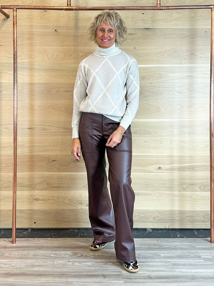 Emme Marella Dorato Argyle Knit Ecru