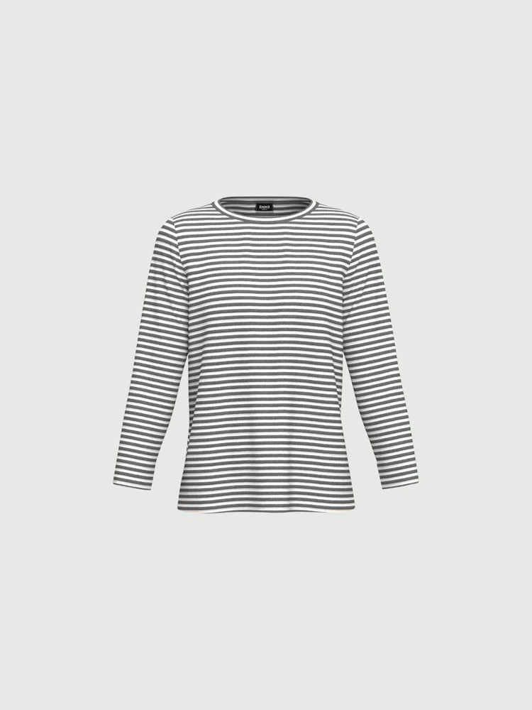 Emme Marella Polpo T-Shirt Grey Pinstripes