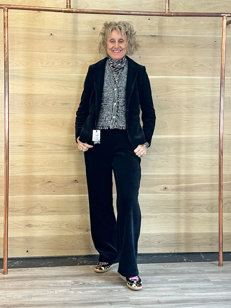 Oui Slipover Black Grey