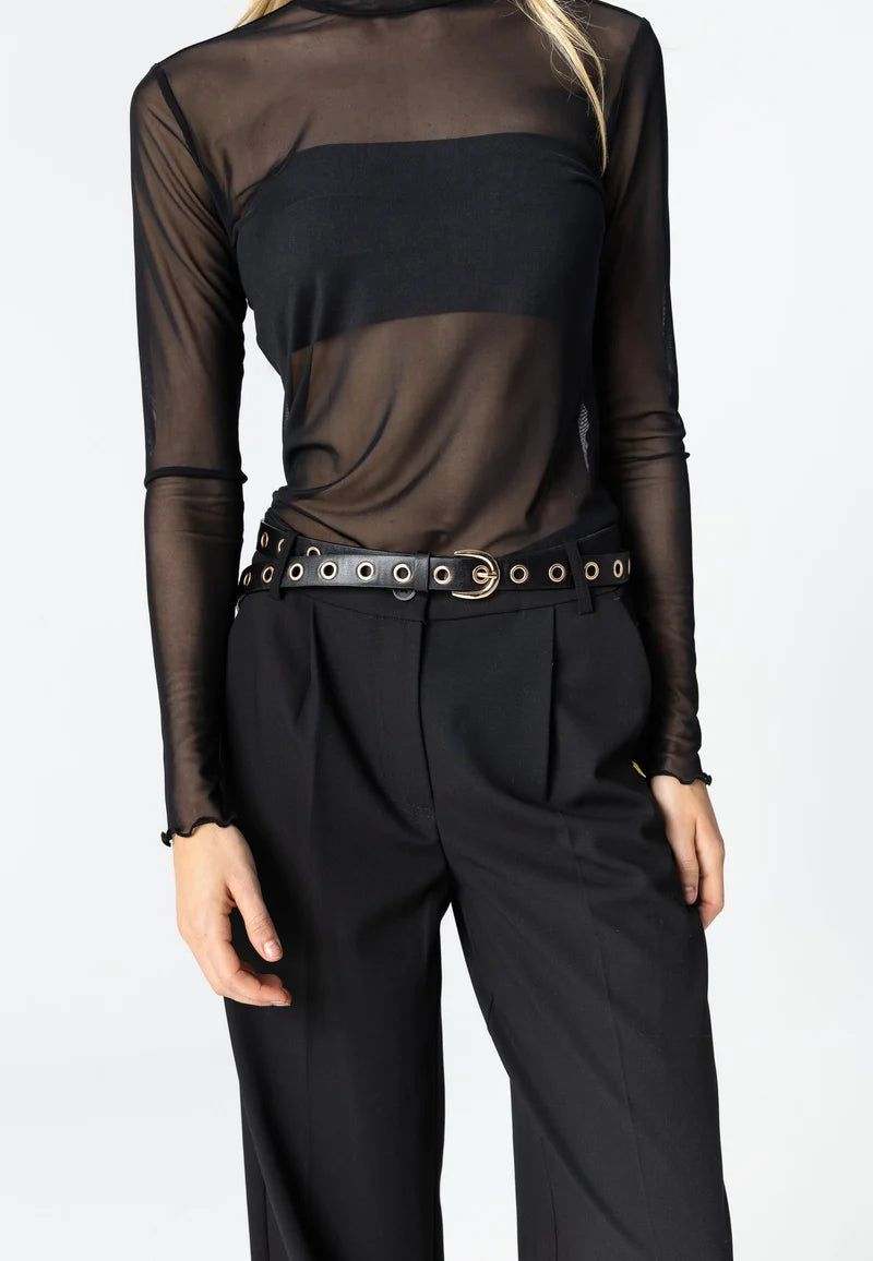 Coster Copenhagen Eve Mesh Turtleneck Dark Navy
