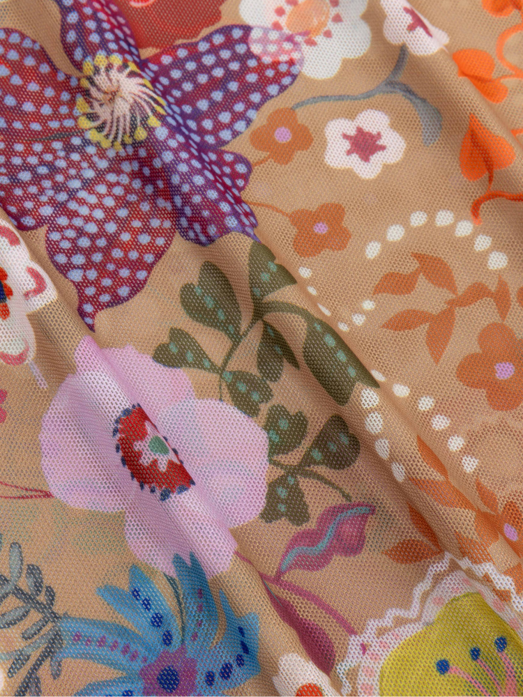 Oilily Tomorrow Jersey Long Sleeve Mesh Top Sand