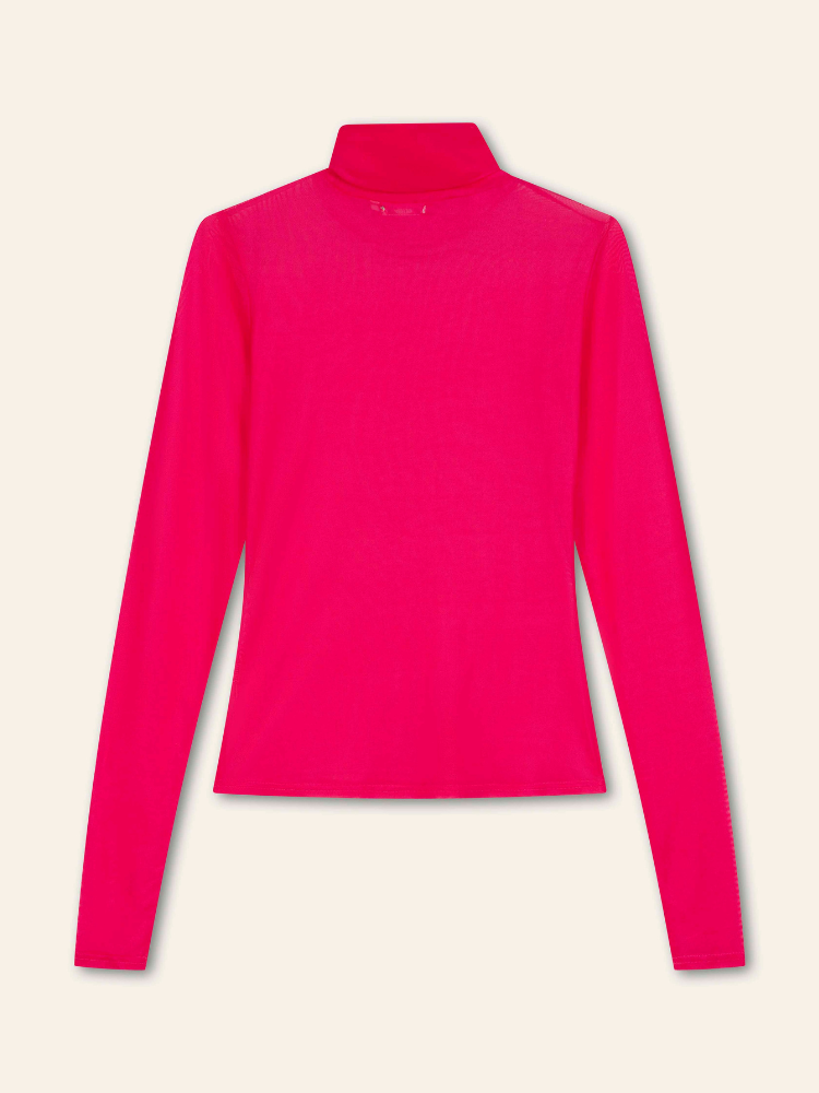 Oilily Tates Jersey Mesh Roll Neck Pink