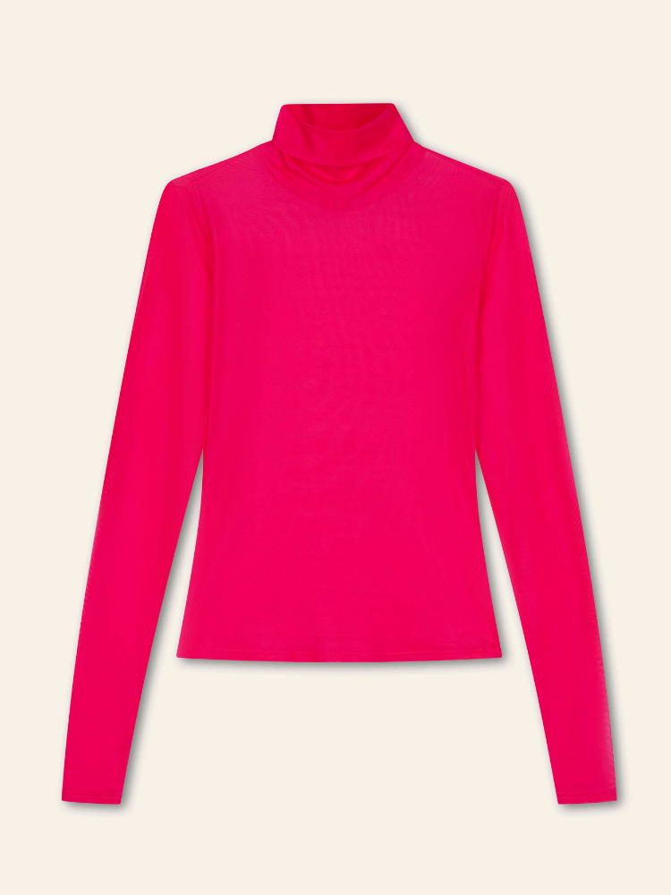 Oilily Tates Jersey Mesh Roll Neck Pink