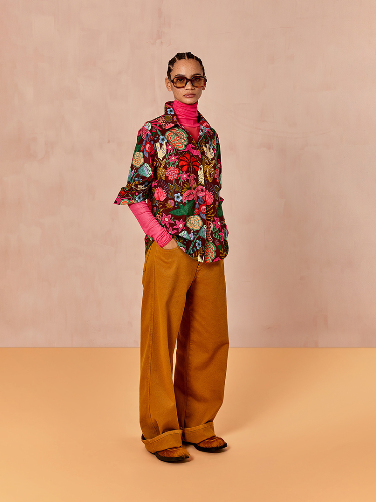 Oilily Tates Jersey Mesh Roll Neck Pink