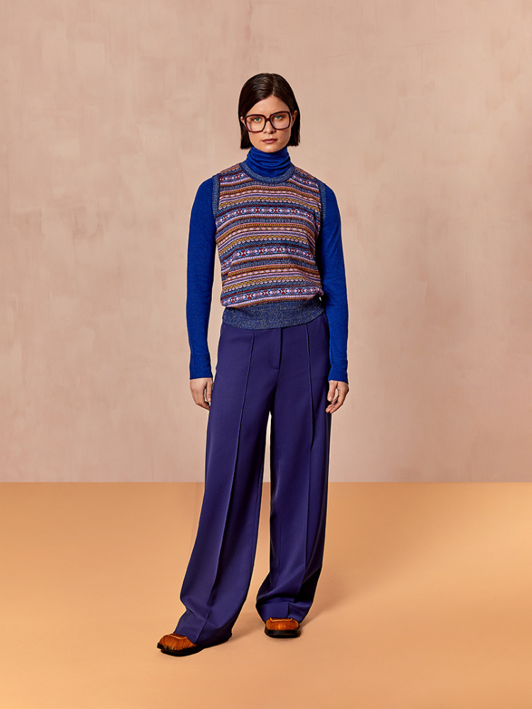 Oilily Tates Jersey Mesh Roll Neck Blue