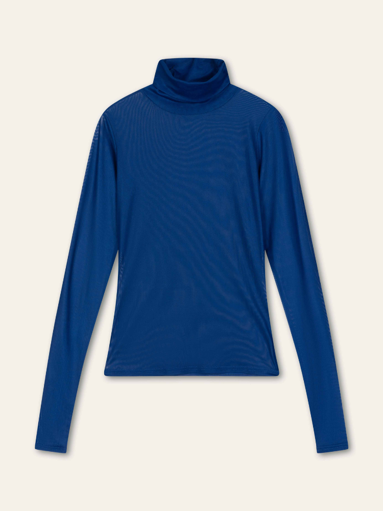 Oilily Tates Jersey Mesh Roll Neck Blue