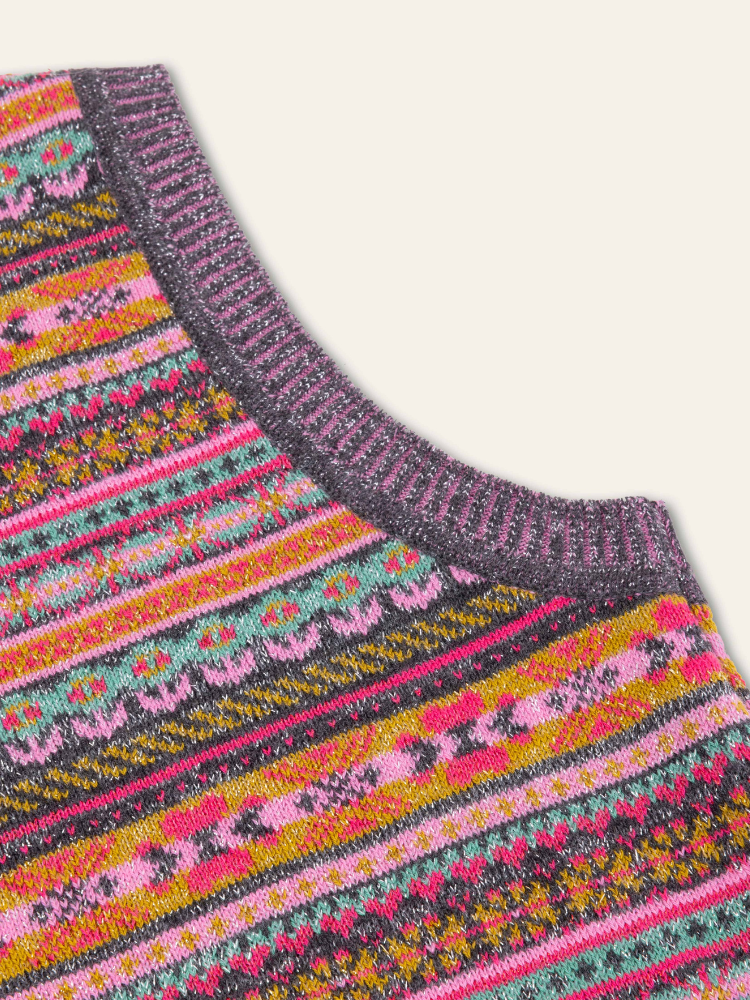 Oilily Koko Knitted Slipover Purple &amp; Orange
