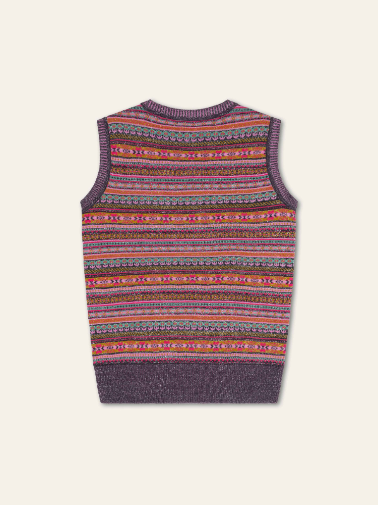 Oilily Koko Knitted Slipover Purple &amp; Orange