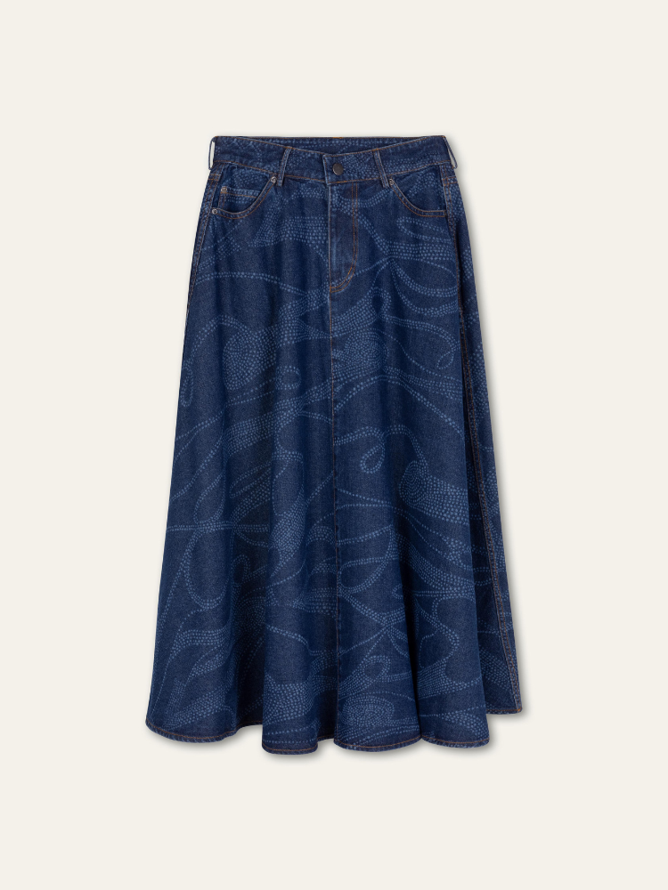 Oilily Silvina Woven Skirt Blue Indigo