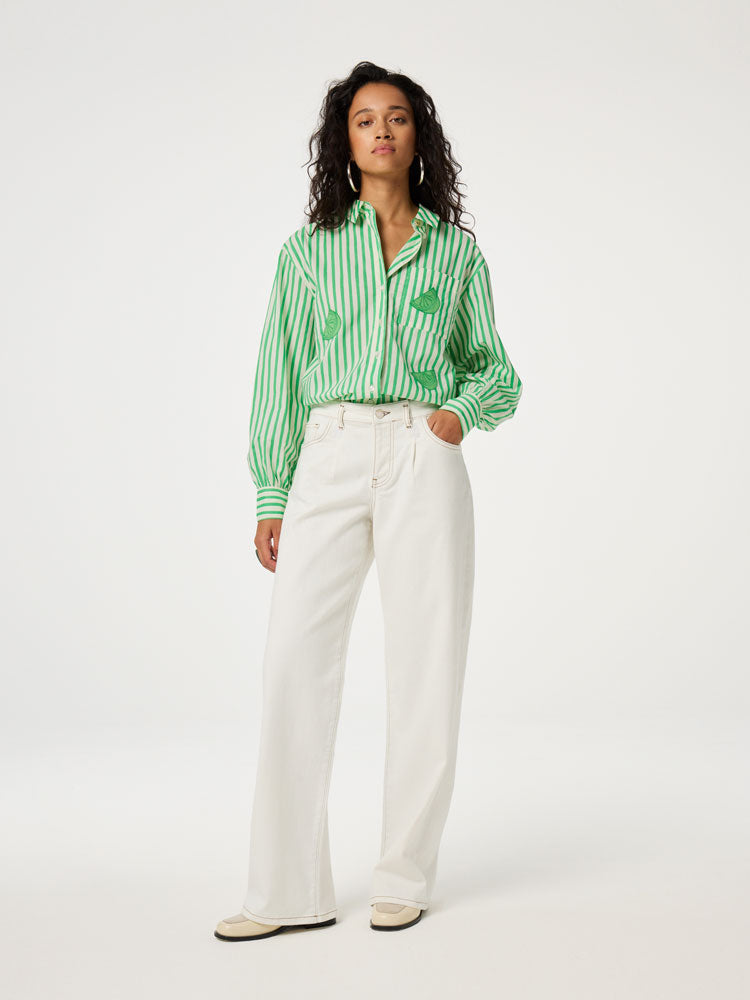 Fabienne Chapot Alex Blouse Green Jil Stripe