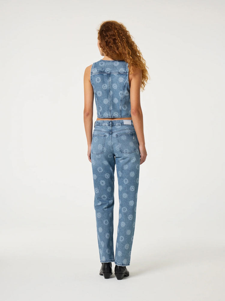 Fabienne Chapot Gigi Denim Waistcoat Mid Blue