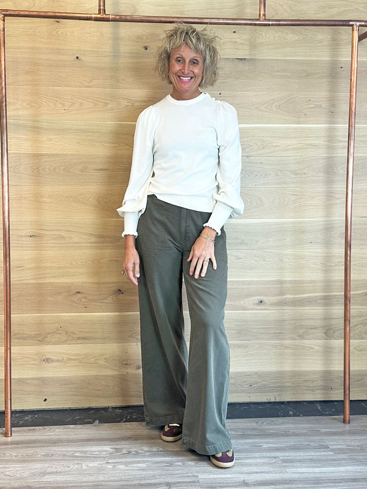 Paige Rumi Pant Vintage Dark Chartreuse