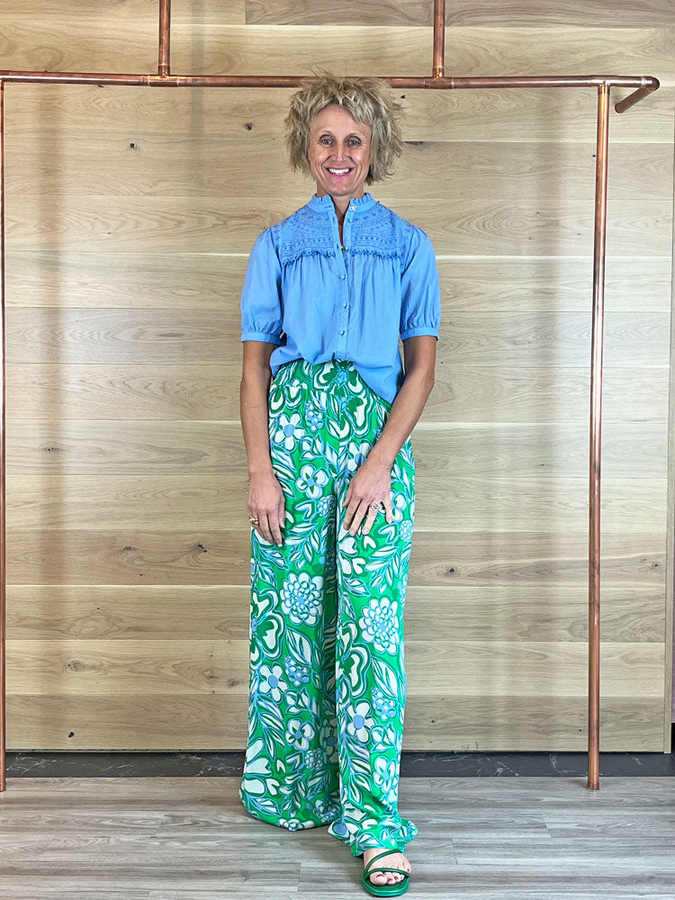 Fabienne Chapot Palapa Trousers Green Streisand