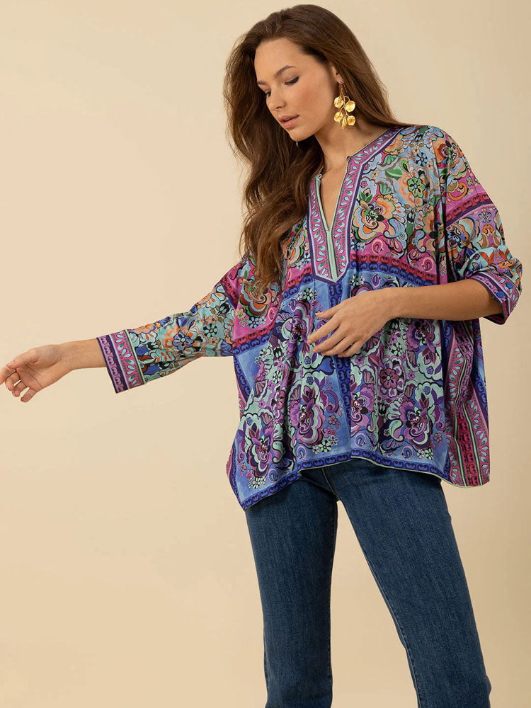 Hale Bob Elaine Blouse Blue