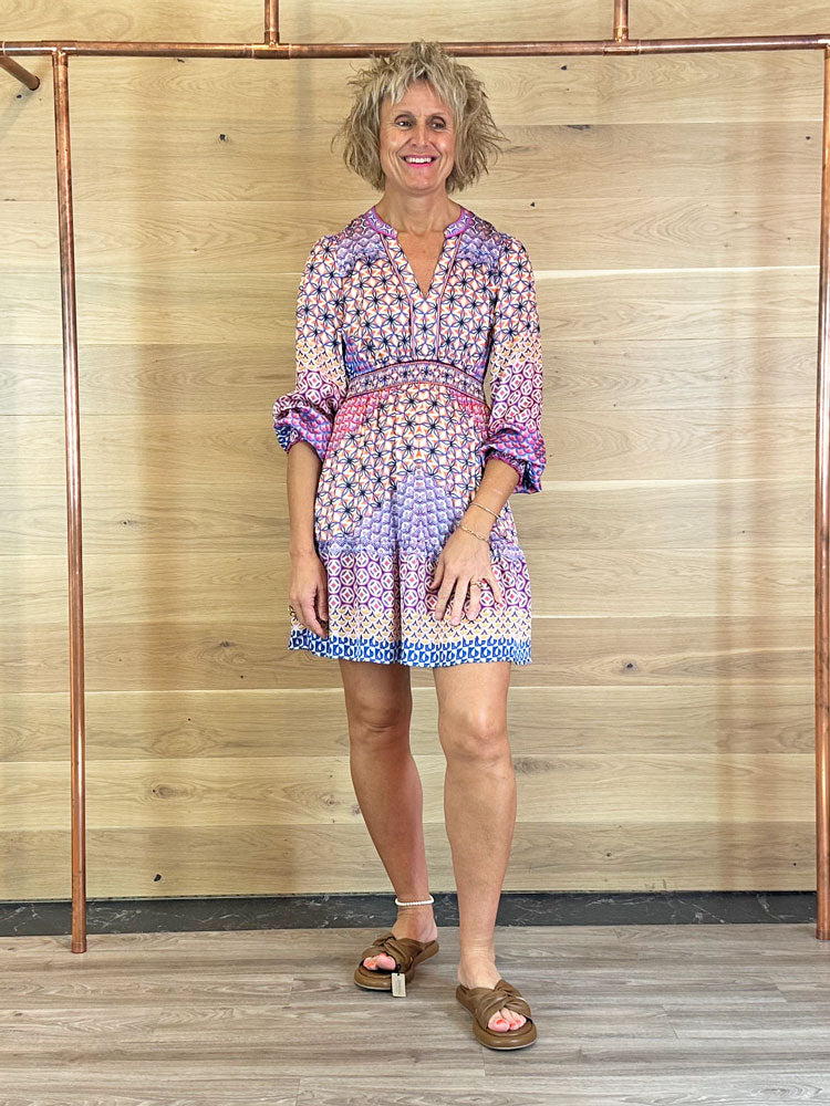 Hale Bob Hunter Short Printed Dress Pink