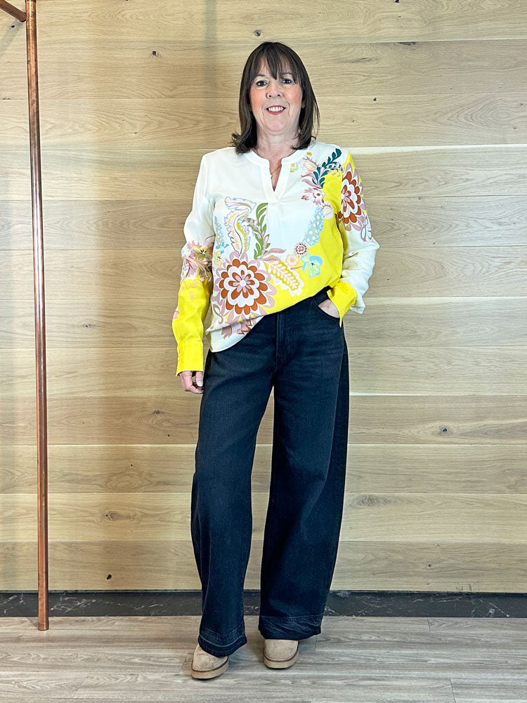 Herzen Silk Blouse Yellow Multi