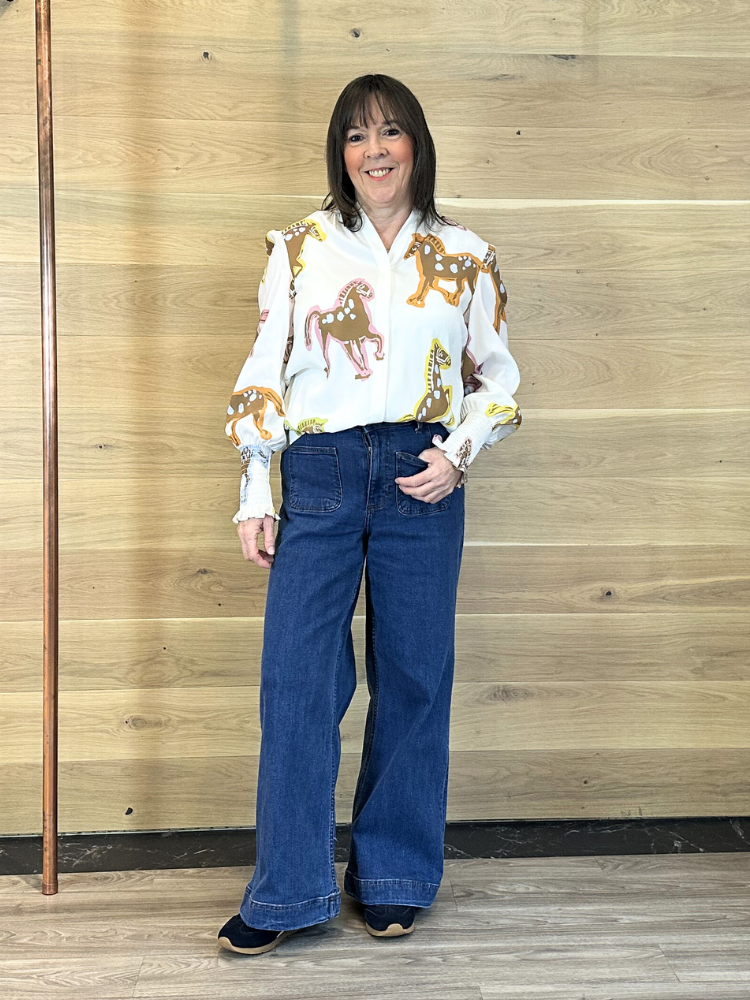 Herzens Silk Blouse Burro Multi