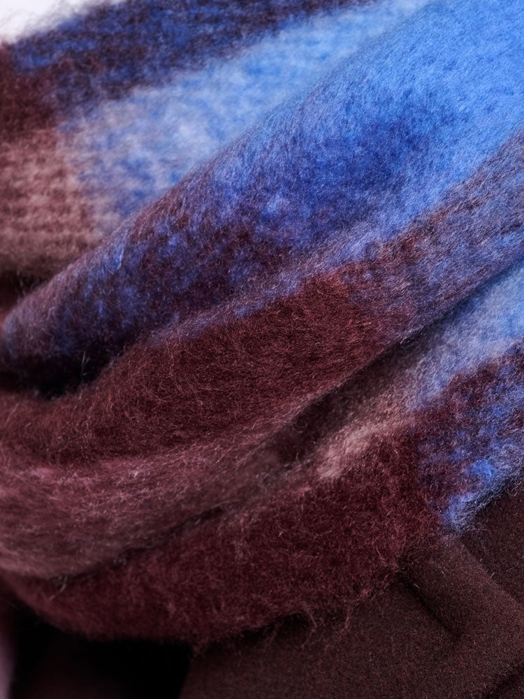 Rino & Pelle Hibbe Check Scarf Blue Fudge