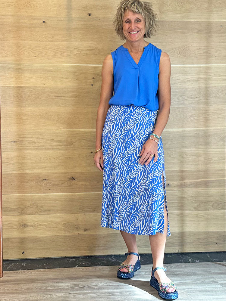 B Young ByMmjoella Midi Skirt Blue