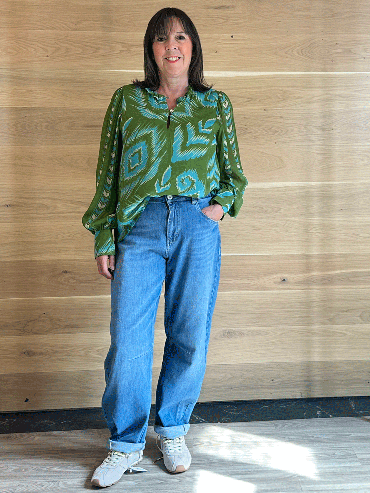 Emily Lovelock Evanna Blouse Green