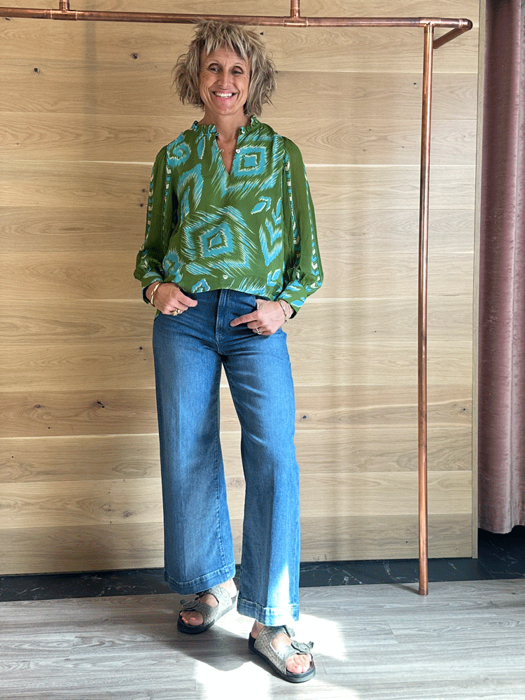 Emily Lovelock Evanna Blouse Green