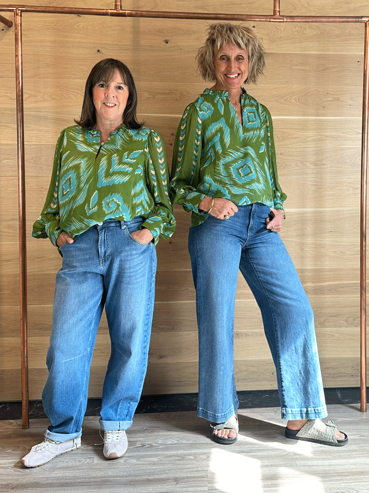 Emily Lovelock Evanna Blouse Green