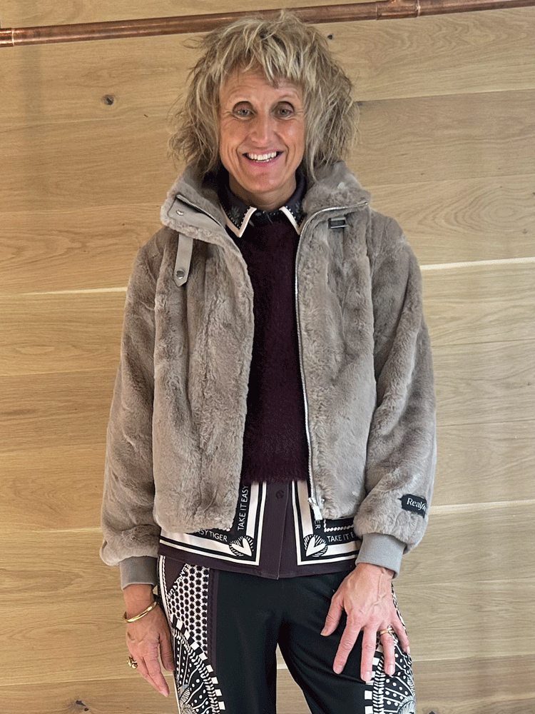 Rino & Pelle Ambra Short Faux Fur Jacket Mocha Latte