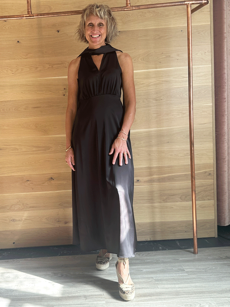 YAS Yasthea Halter Neck Maxi Dress Coffee Bean